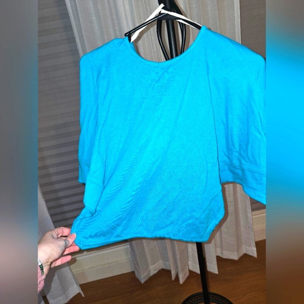 La Bonne Vie Royal Blue Crop Vintage Top Medium EUC